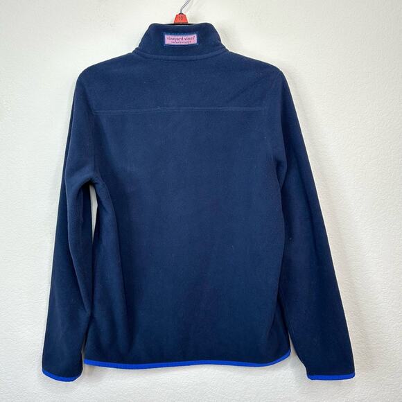 VINEYARD VINES Kids Quarter Snap Button Fleece Sweater Navy Size M(12/14) - Picture 11 of 11